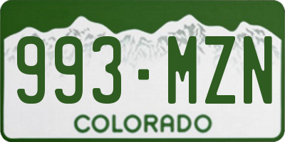 CO license plate 993MZN