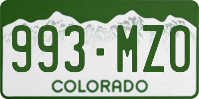 CO license plate 993MZO