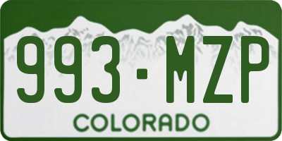 CO license plate 993MZP