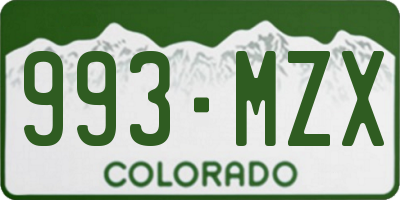 CO license plate 993MZX