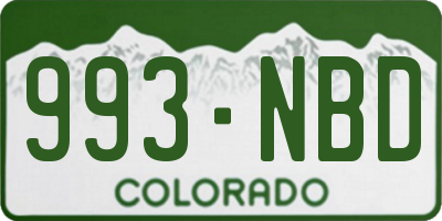 CO license plate 993NBD