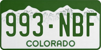 CO license plate 993NBF