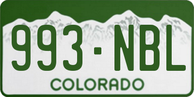 CO license plate 993NBL