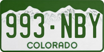 CO license plate 993NBY