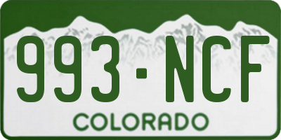 CO license plate 993NCF