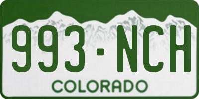 CO license plate 993NCH