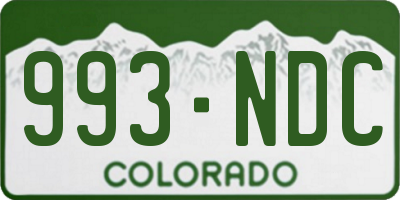 CO license plate 993NDC
