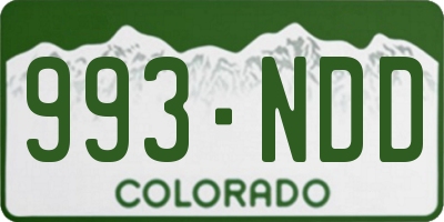 CO license plate 993NDD