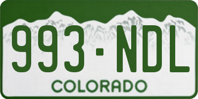 CO license plate 993NDL