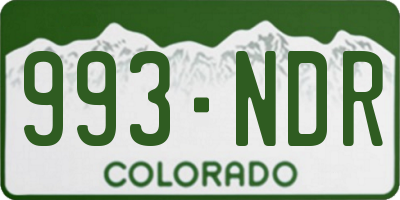 CO license plate 993NDR