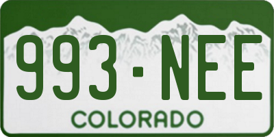 CO license plate 993NEE