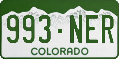 CO license plate 993NER