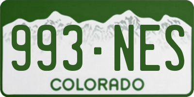 CO license plate 993NES