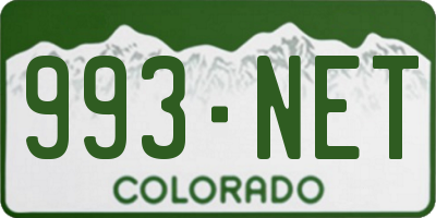 CO license plate 993NET