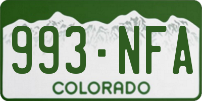 CO license plate 993NFA