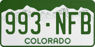 CO license plate 993NFB