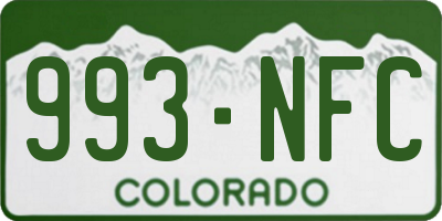 CO license plate 993NFC