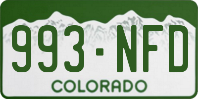 CO license plate 993NFD