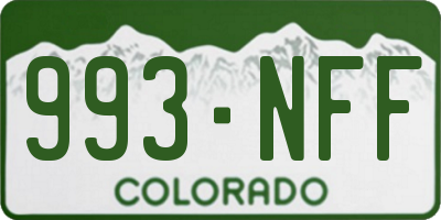 CO license plate 993NFF