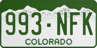 CO license plate 993NFK
