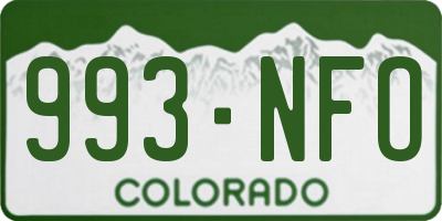 CO license plate 993NFO
