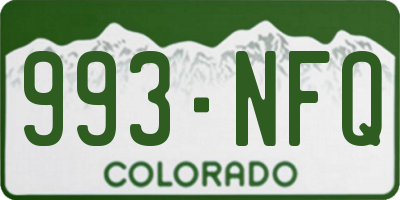 CO license plate 993NFQ