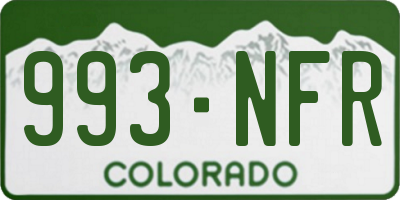 CO license plate 993NFR