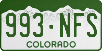 CO license plate 993NFS
