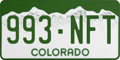 CO license plate 993NFT