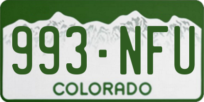 CO license plate 993NFU