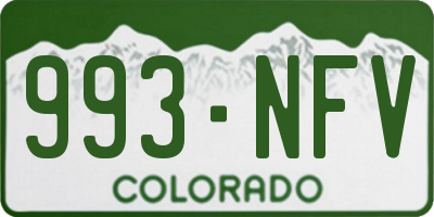 CO license plate 993NFV