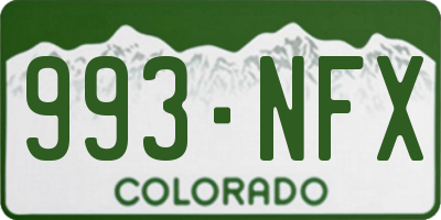 CO license plate 993NFX