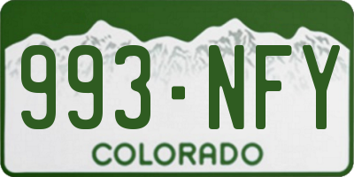 CO license plate 993NFY