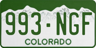 CO license plate 993NGF