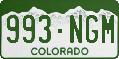 CO license plate 993NGM