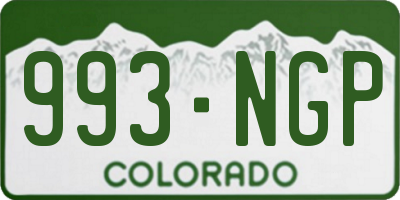 CO license plate 993NGP