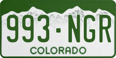 CO license plate 993NGR