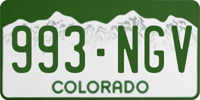 CO license plate 993NGV