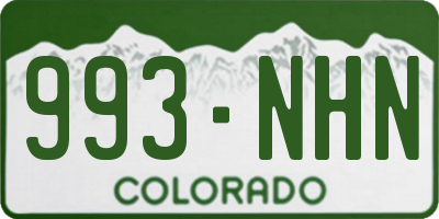 CO license plate 993NHN