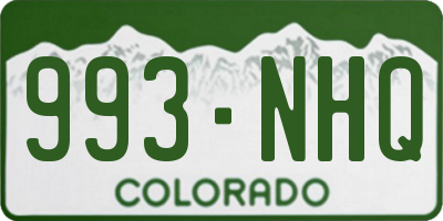 CO license plate 993NHQ