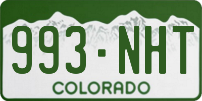 CO license plate 993NHT