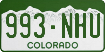 CO license plate 993NHU