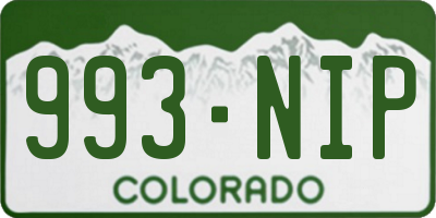 CO license plate 993NIP