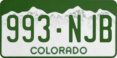 CO license plate 993NJB