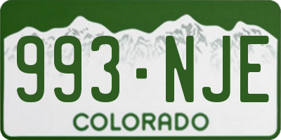 CO license plate 993NJE