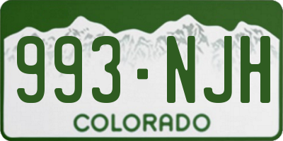 CO license plate 993NJH