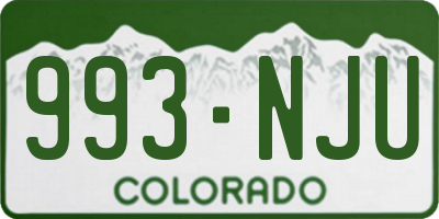CO license plate 993NJU