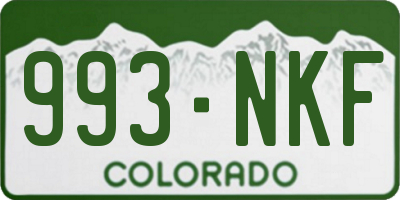 CO license plate 993NKF