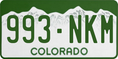 CO license plate 993NKM