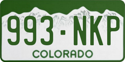 CO license plate 993NKP